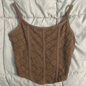 Hollister brown crop top size XS